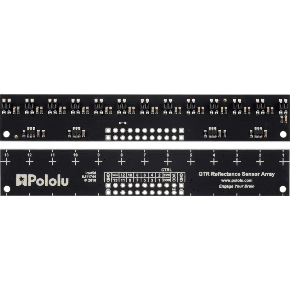 Pololu QTR-MD-13RC 反射率センサーアレイ: 13 チャンネル、8 mm ピッチ、RC 出力