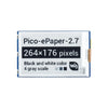 Waveshare 2.7インチ E-Paper E-Ink ディスプレイ モジュール、Raspberry Pi Pico 用、264×176、ブラック/ホワイト、4 グレースケール、SPI