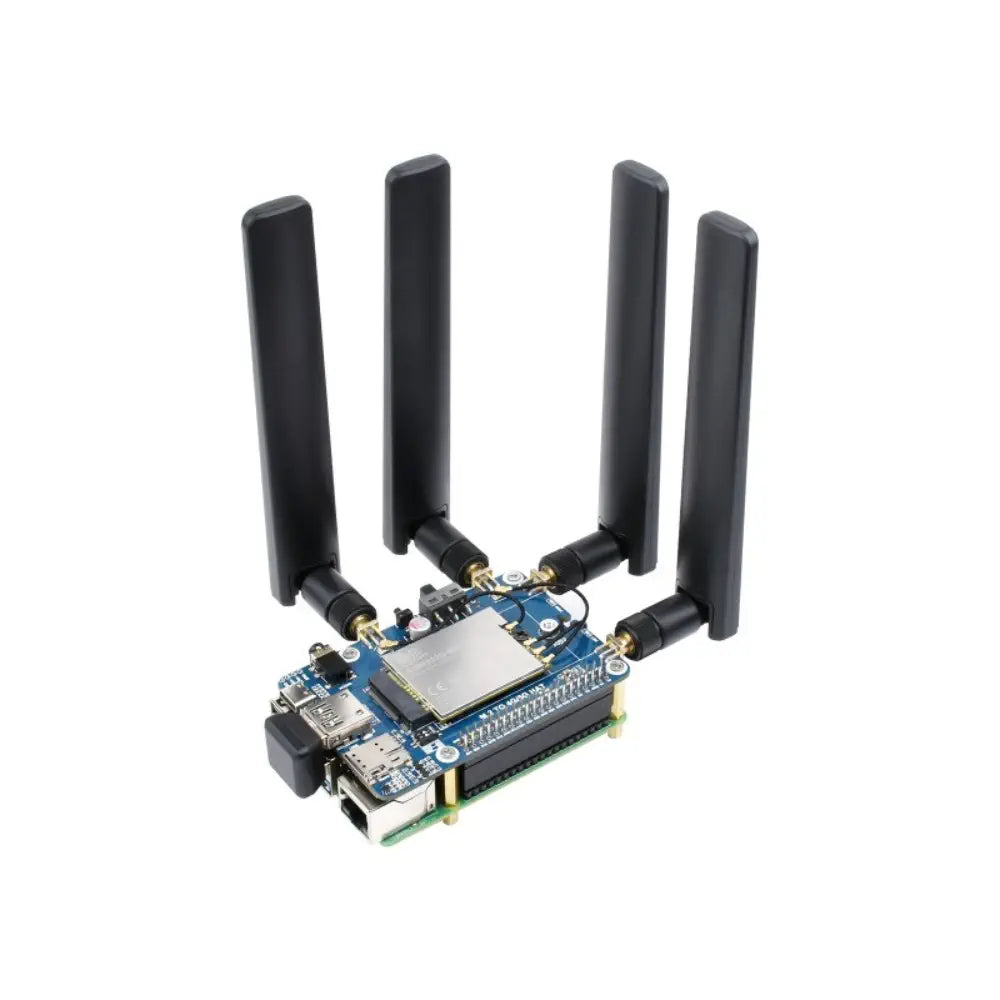 Waveshare SIM8262A-M2 5G HAT for Raspberry Pi、クアッドアンテナ 5G NSA、マルチバンド、5G/4G/3G 対応 (ケース付き)