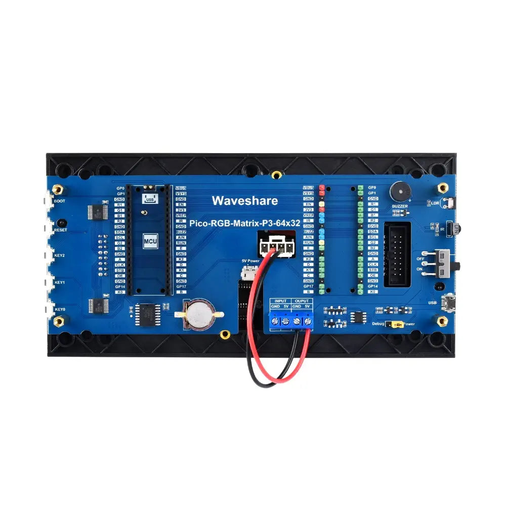 Waveshare RGB フルカラー デジタル時計、Raspberry Pi Pico 用、64×32 グリッド、正確な RTC