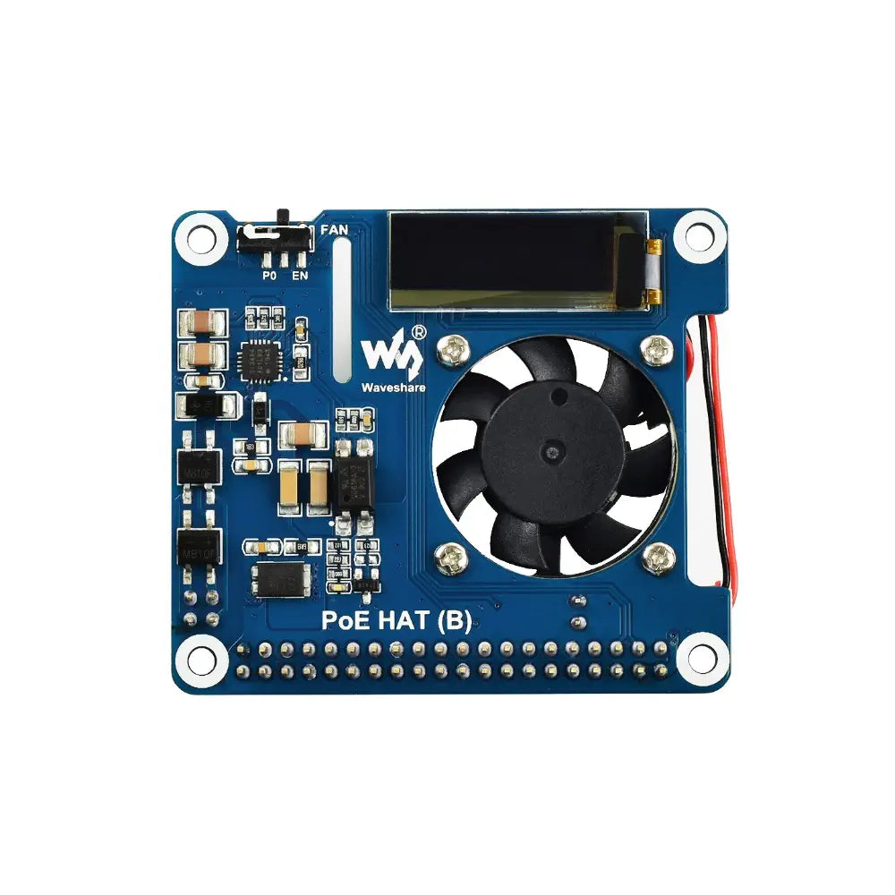 Raspberry Pi 3B+/4B および 802.3af PoE ネットワーク用 Waveshare Power over Ethernet HAT (B)