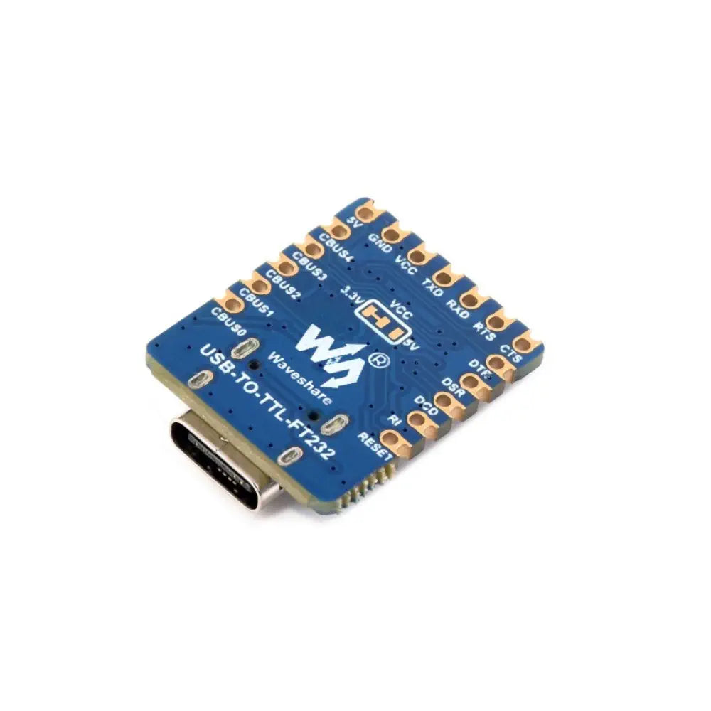 Waveshare USB to UART (TTL) ミニ通信モジュール、TTL シリアル コンバーター、USB to TTL コンバーター (ヘッダー付き)