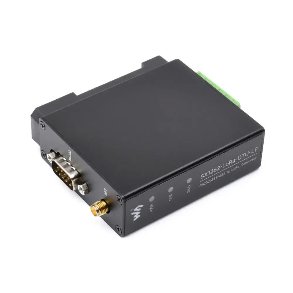 Waveshare レールマウント SX1262 LoRa データ転送ユニット、RS232/RS485/RS422 から LoRa (HF、電源なし、プラグなし)