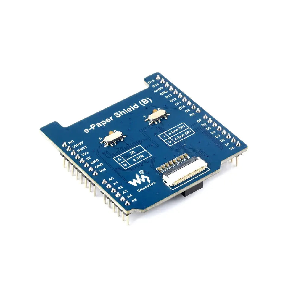 Waveshare ユニバーサル E-Paper Raw パネル ドライバー シールド (B)、NUCLEO / Arduino、MX25R6435F フラッシュ チップ、外部 RAM 用