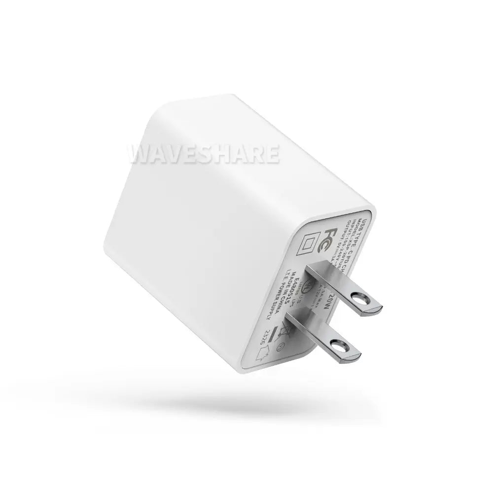 Waveshare PD20W 急速充電器、USB Type-C 壁掛け充電器ブロック、US プラグ