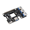 Waveshare PCIe to USB 3.2 Gen1 HAT、Raspberry Pi 5用、4x高速USBポート、HAT + 標準