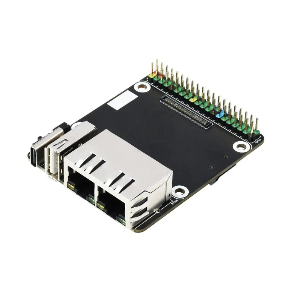 Waveshare Mini デュアル ギガビット イーサネット ミニ コンピュータ キット (Raspberry Pi Compute Module 4 用) (ボード、ケース、EU 電源)