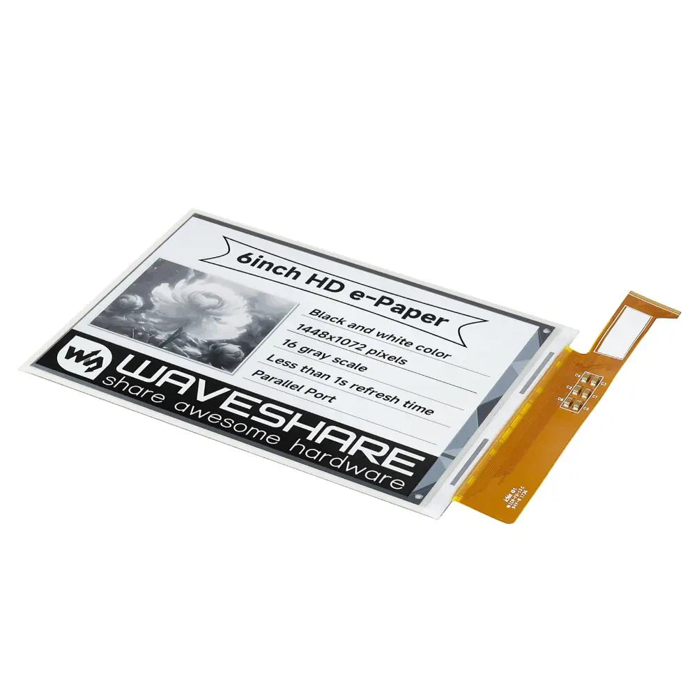 Waveshare 1448×1072 高解像度 6 インチ E-Ink Raw ディスプレイ