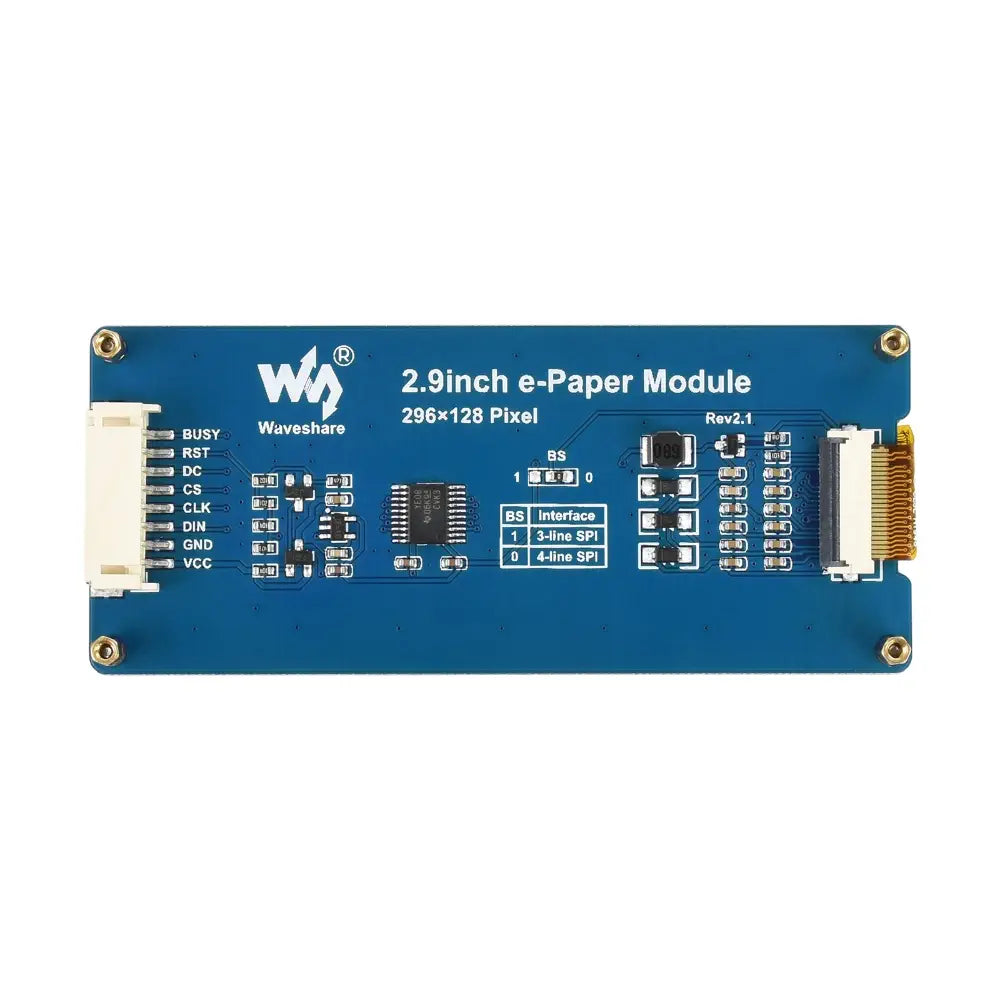Waveshare 2.9インチ E-Paper E-Ink ディスプレイモジュール (B)、296×128、赤/黒/白、SPI