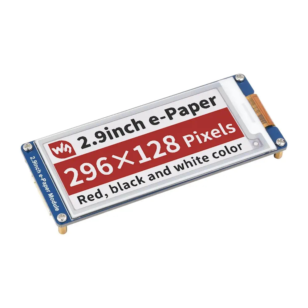 Waveshare 2.9インチ E-Paper E-Ink ディスプレイモジュール (B)、296×128、赤/黒/白、SPI