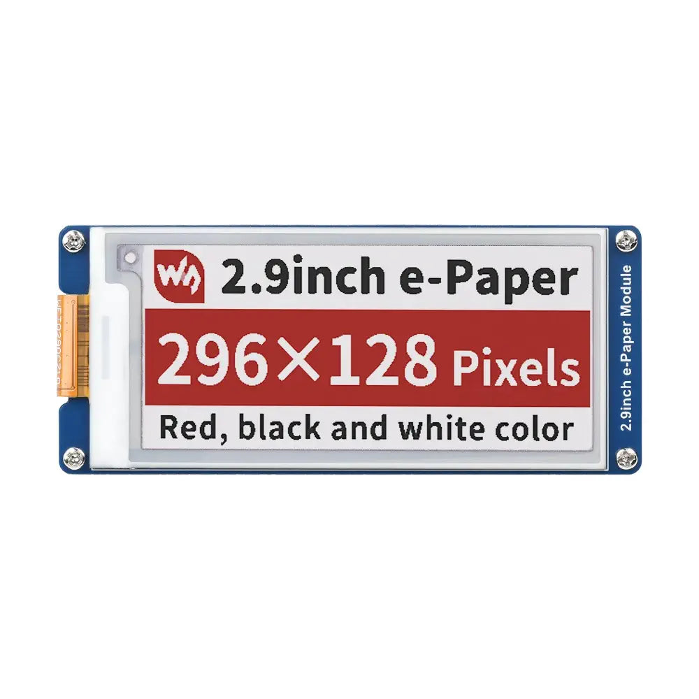 Waveshare 2.9インチ E-Paper E-Ink ディスプレイモジュール (B)、296×128、赤/黒/白、SPI