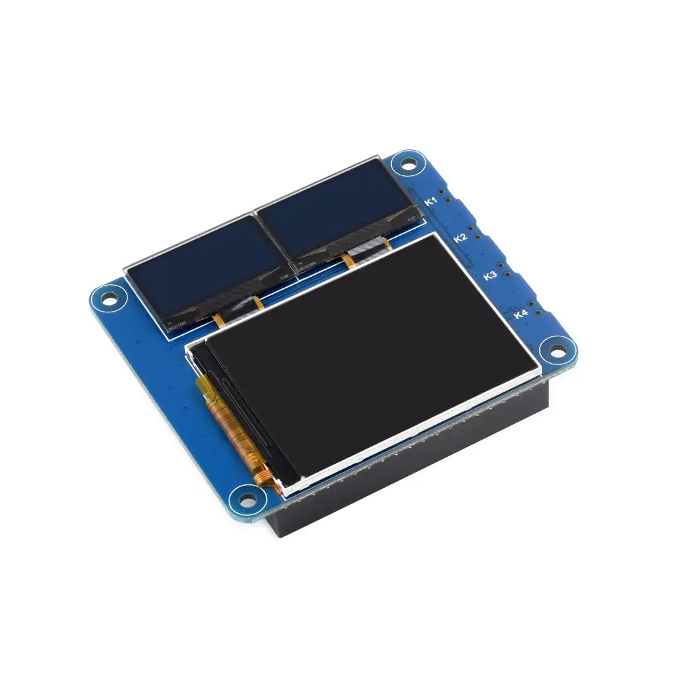 Waveshare Raspberry Pi OLED/LCD HAT、オンボード 2 インチ IPS LCD メイン スクリーンとデュアル 0.96 インチ ブルー OLED