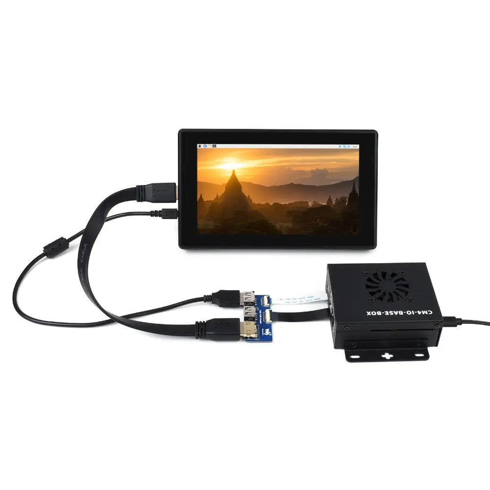 Waveshare CM4-IO-BASE-BOX-A + Raspberry Pi Compute Module 4 用 USB HDMI アダプター