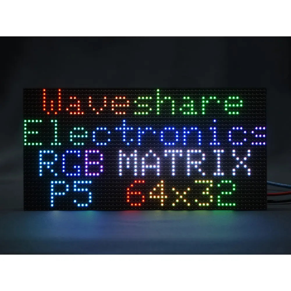 Waveshare RGB フルカラー LED マトリックス パネル、5mm ピッチ、64×32 ピクセル、明るさ調整可能