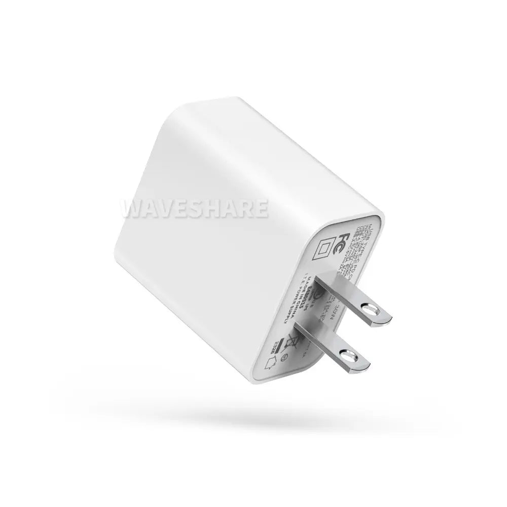 Waveshare PD30W デュアルポート急速充電器、USB Type-A/Type-C 壁掛け充電器ブロック、US プラグ