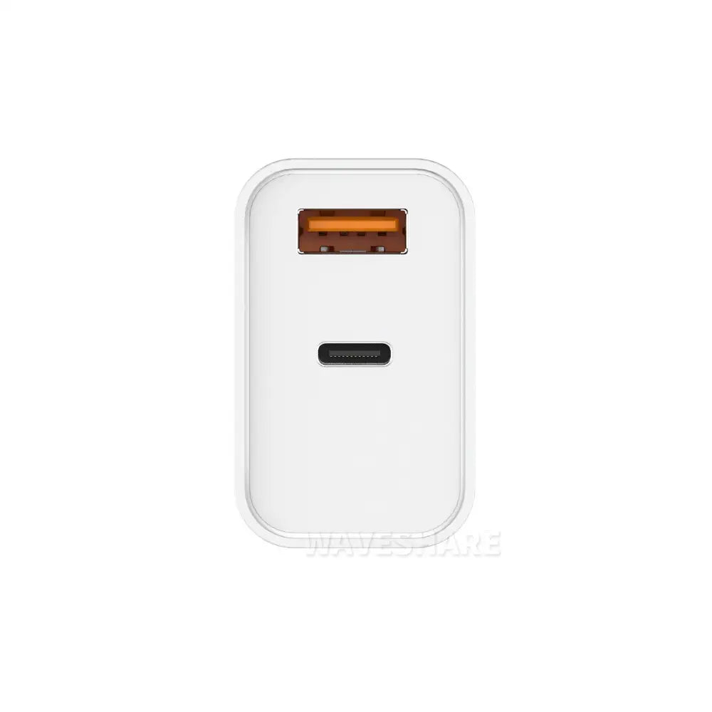 Waveshare PD30W デュアルポート急速充電器、USB Type-A/Type-C 壁掛け充電器ブロック、US プラグ