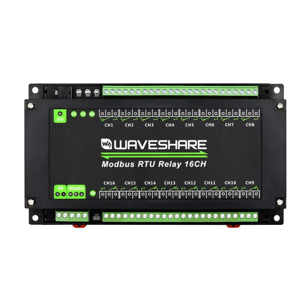 Waveshare Modbus RTU 16 チャネル リレー モジュール、RS485 インターフェイス、複数の絶縁保護回路付き