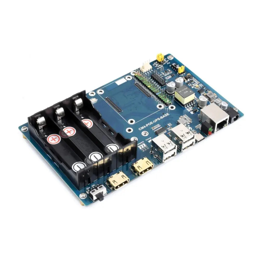 Waveshare PoE UPS ベースボード/ミニコンピュータ、CM4、ギガビットイーサネット、デュアル HDMI、クアッド USB2.0 用に設計