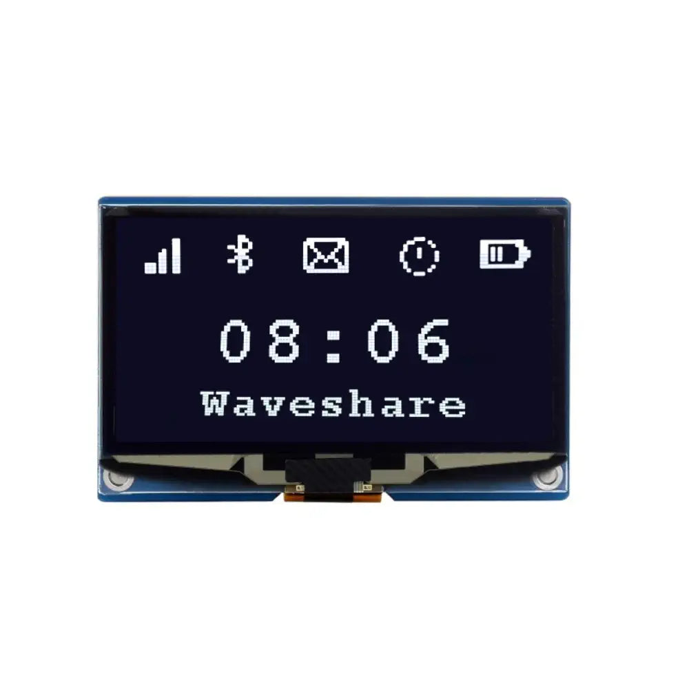 Waveshare 2.42 インチ OLED ディスプレイ モジュール、128×64 解像度、SPI / I2C 通信 (ホワイト)