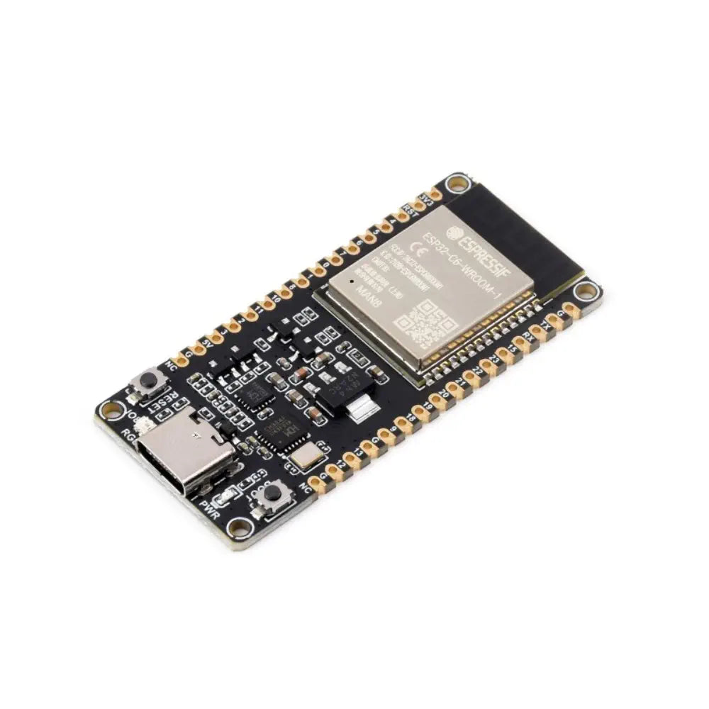 Waveshare ESP32-C6 マイクロコントローラ、WiFi 6 開発ボード、160MHz シングルコア、ESP32-C6-WROOM-1-N8 モジュール (ヘッダー付き)