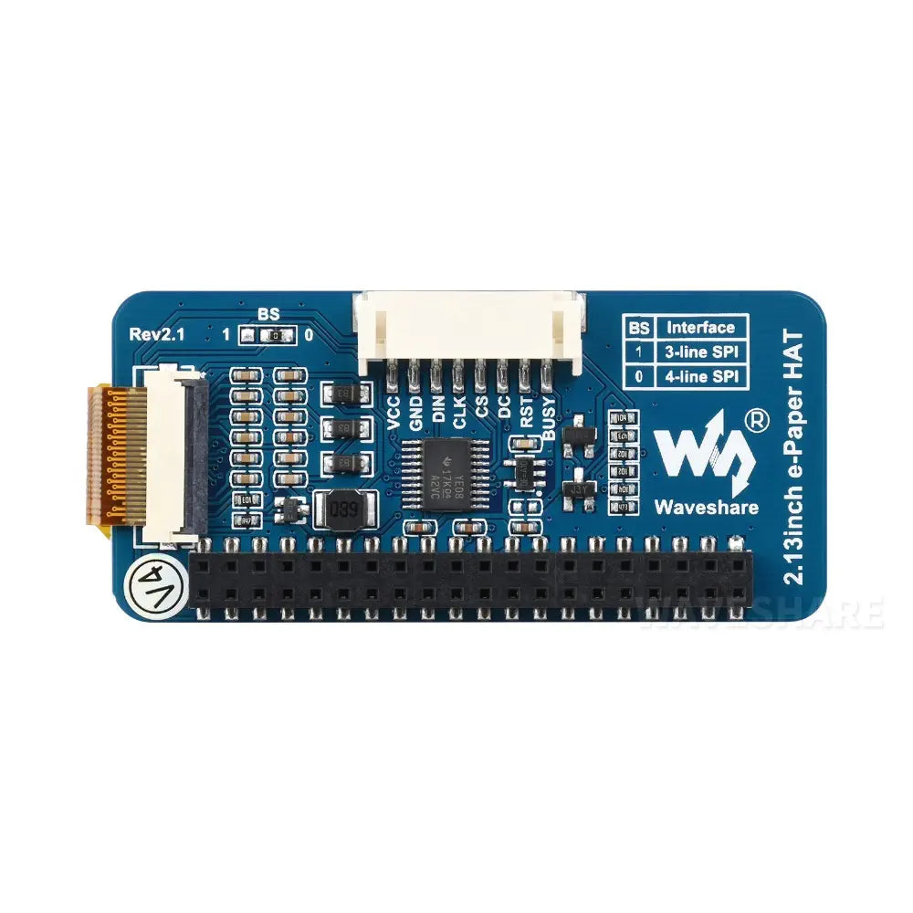 Waveshare 2.13" E-Paper HAT (B)、250x122、赤/黒/白、SPI インターフェース