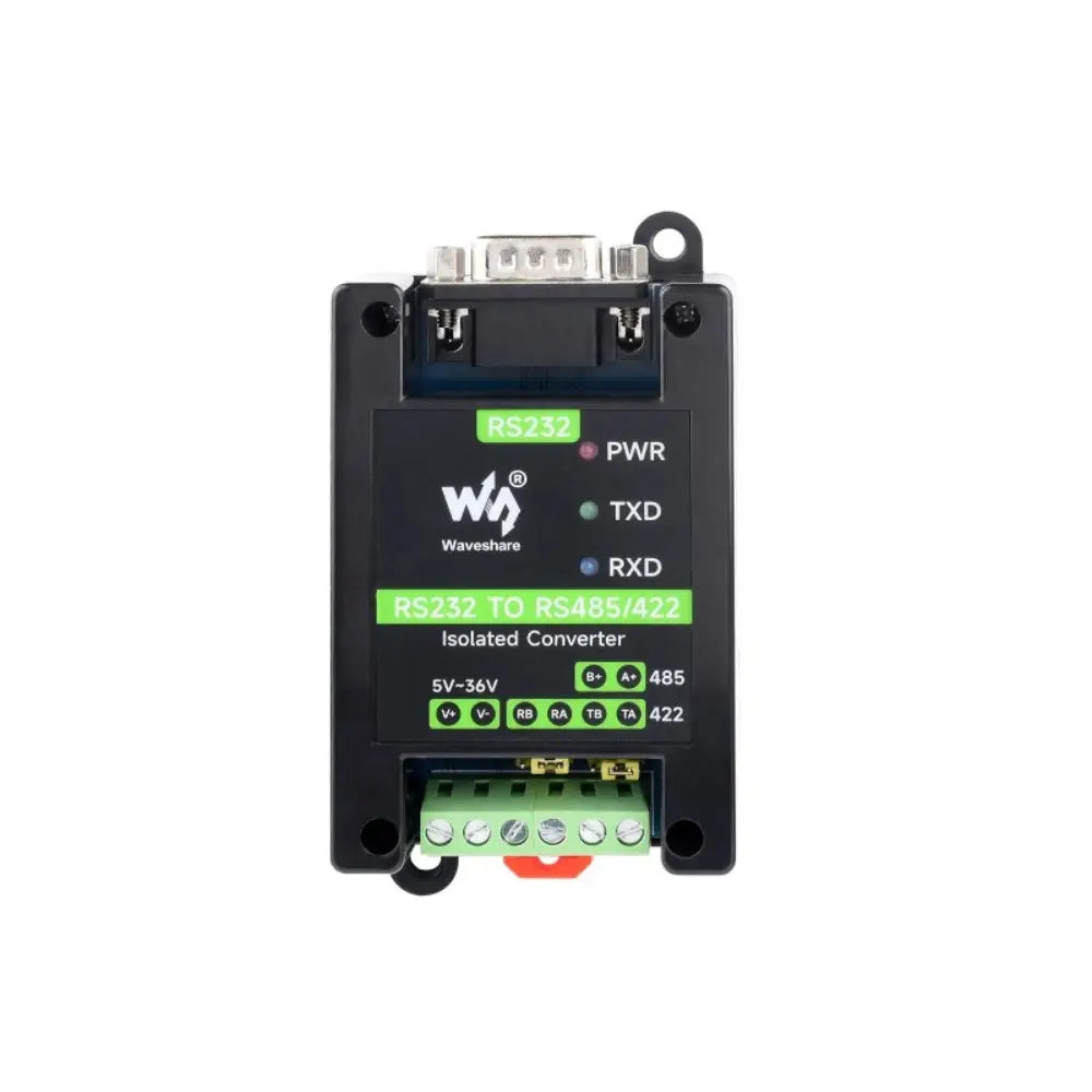 Waveshare RS232 から RS485/422 へのアクティブ デジタル絶縁コンバータ、オンボード オリジナル SP3232EEN および SP485EEN チップ、DB9