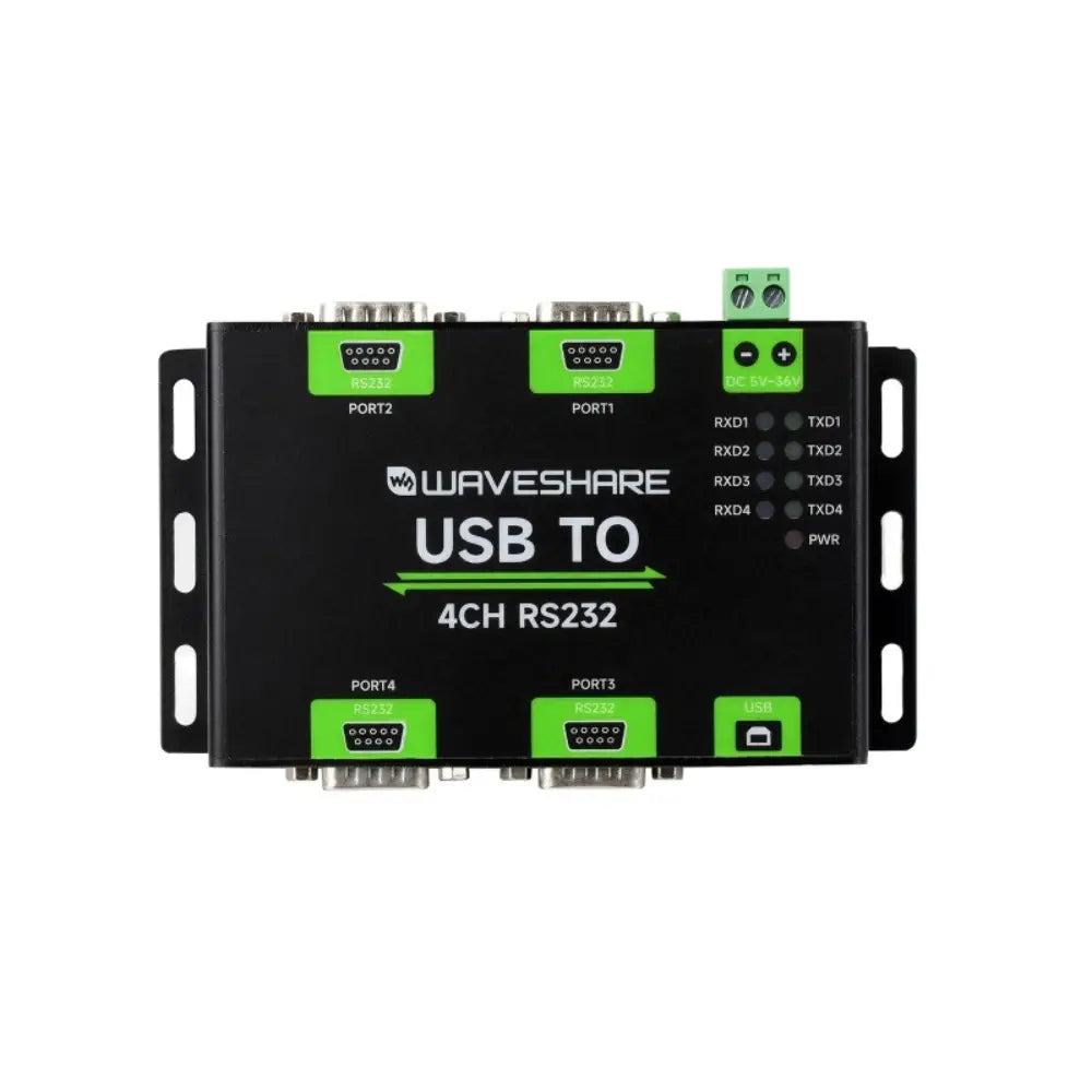 Waveshare 絶縁 USB から 4 チャンネル RS232 へのコンバーター、USB からシリアルへのアダプター、FT4232HL チップ、Mac / Linux / Android / Windows