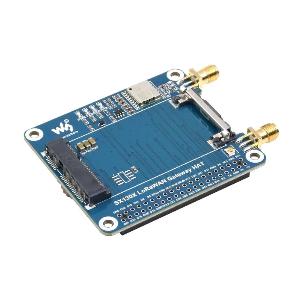 Waveshare SX1303 868m LoRaWAN ゲートウェイ HAT (Raspberry Pi 用)、標準 Mini-PCIe ソケット (HAT 付き)