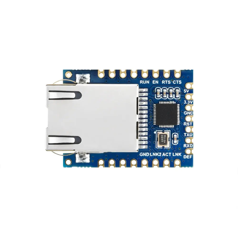 Waveshare TTL UART から Ethernet へのミニモジュール、浸漬金設計のキャスタレーションホール、高度に統合されたパッケージ