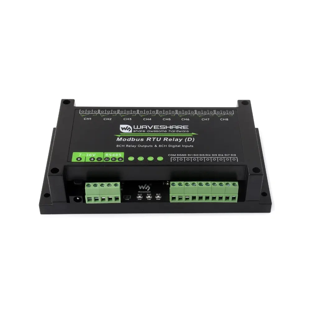 Waveshare 産業用 Modbus RTU 8 チャンネル リレー モジュール (デジタル入力および RS485 インターフェイス付き)
