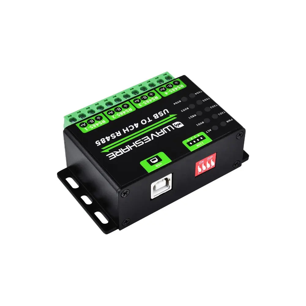 Waveshare 産業用 USB から 4Ch RS485 へのコンバーター、マルチ保護回路、マルチシステムサポート、アルミニウム合金ケース