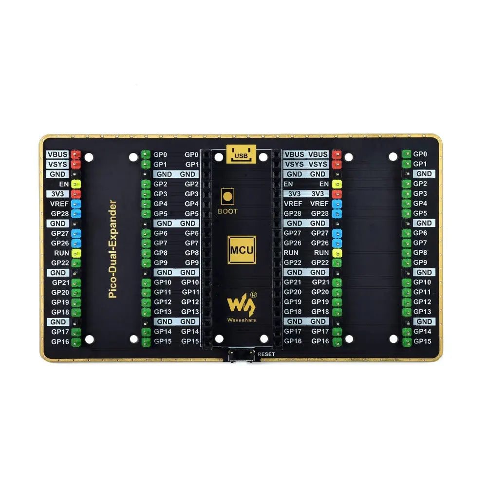 Waveshare デュアル GPIO エクスパンダー (Raspberry Pi Pico 用)、オス ヘッダー 2 セット
