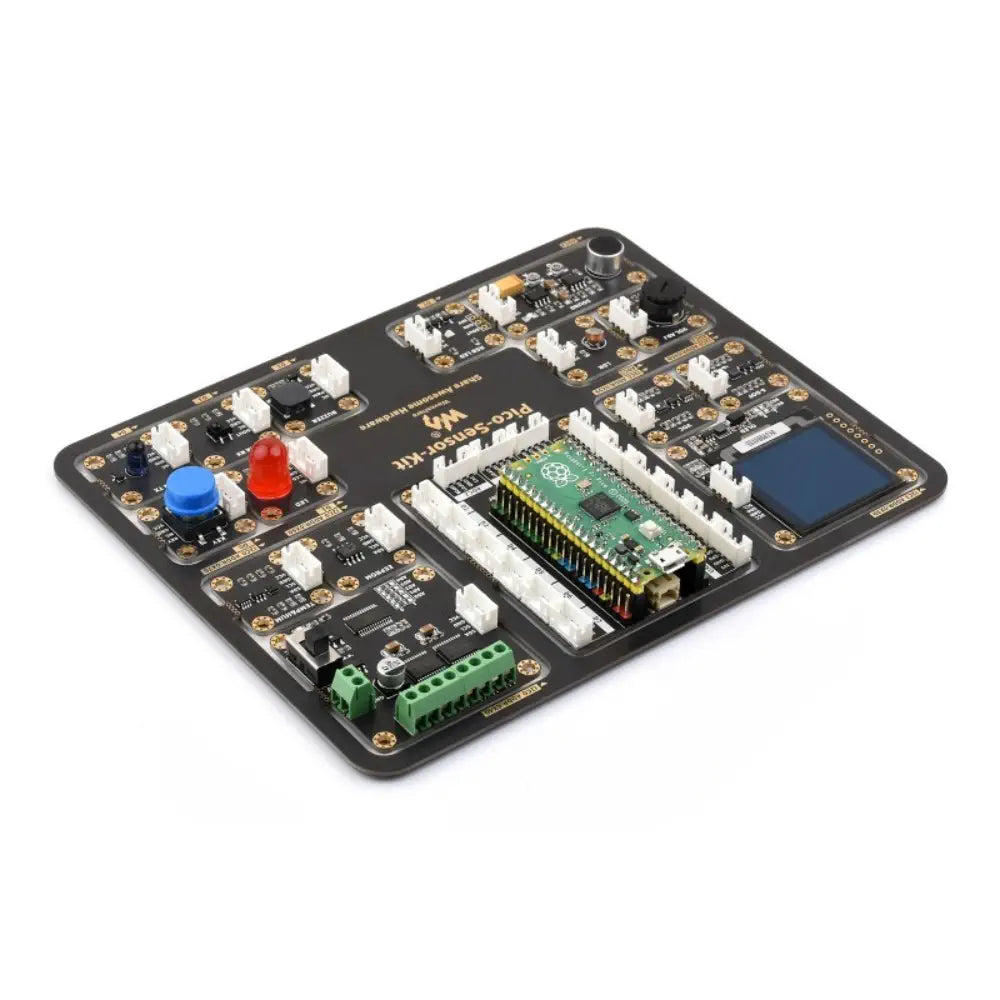 Waveshare Raspberry Pi Pico エントリーレベル センサー キット、Pico 拡張ボードと 15 個の共通モジュール付き、オールインワン設計