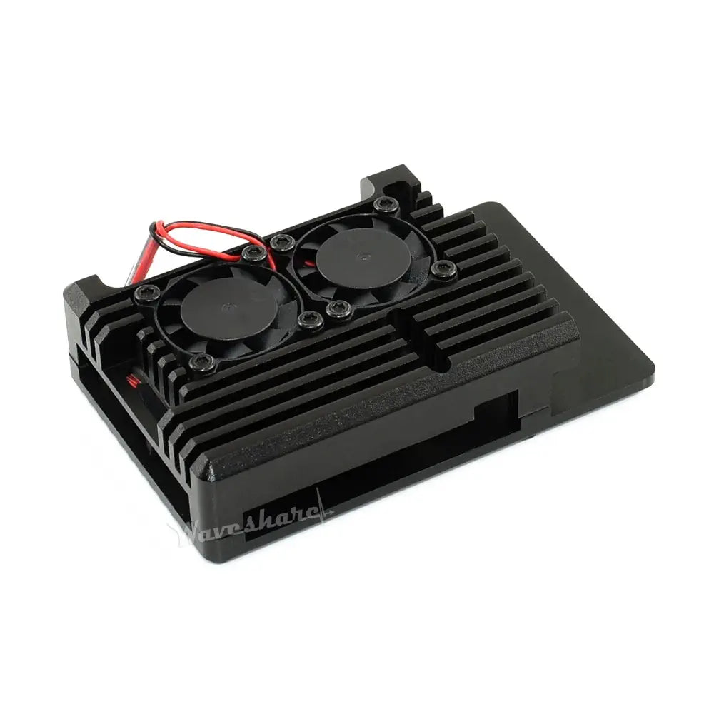 Waveshare Raspberry Pi 4用アルミニウム合金ケース、デュアル冷却ファン