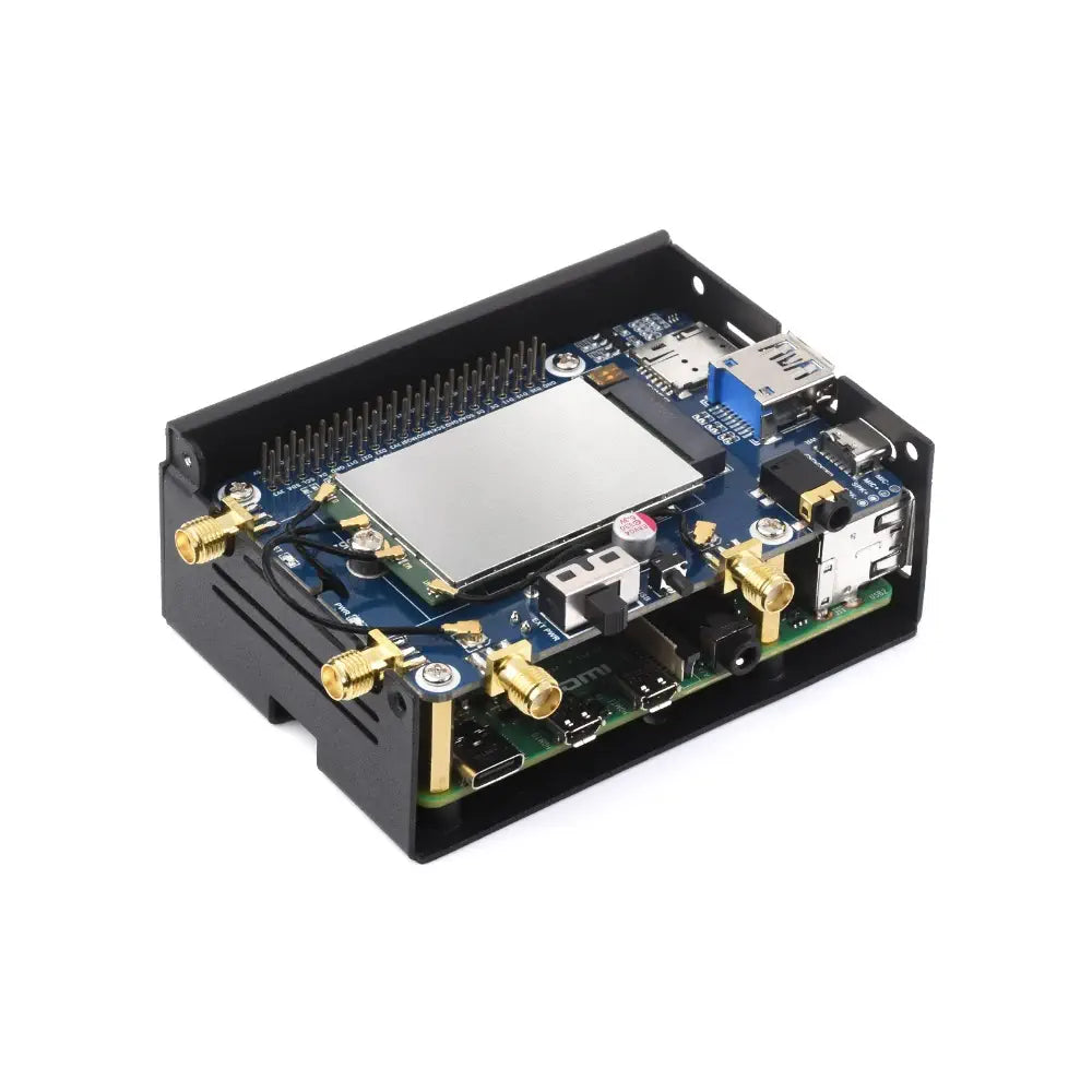 Waveshare RM500U-CNV 5G HAT for Raspberry Pi、クアッドアンテナ LTE-A、マルチバンド、5G/4G/3G (ケース、EU)