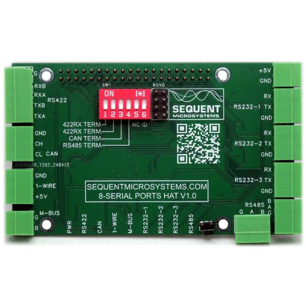 Sequent Microsystems 8シリアルポート 2層スタッカブルHAT (Raspberry Pi バージョン3～5と互換性あり)