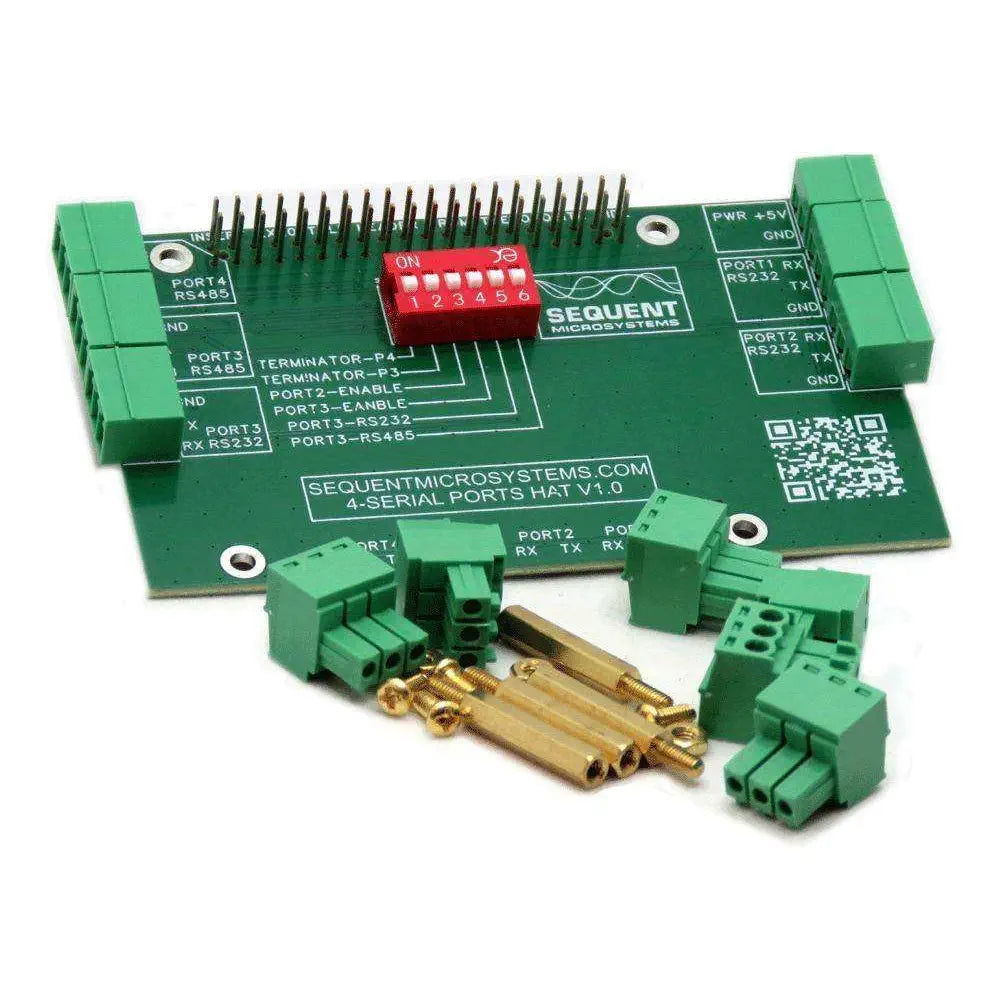 Sequent Microsystems 4シリアル ポート スタッカブルHAT (RS485 & RS232、Raspberry Pi用)