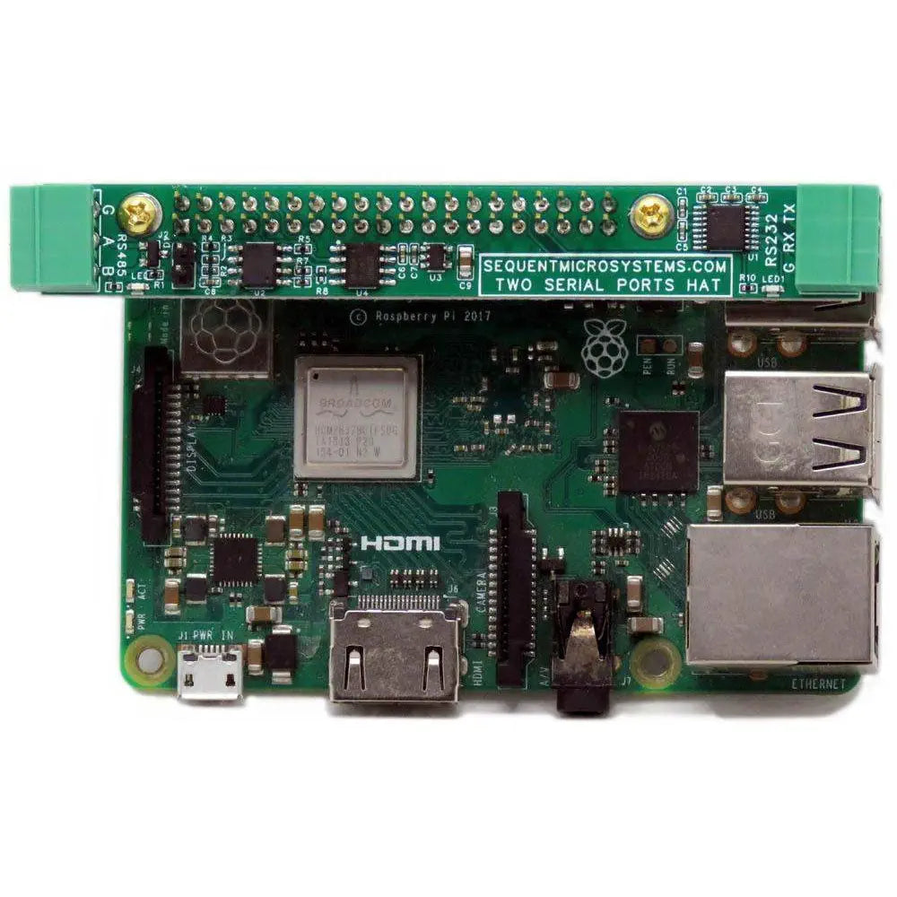 Sequent Microsystems スタッカブルHAT (Raspberry Pi用、2シリアルポート RS485およびRS232付属)