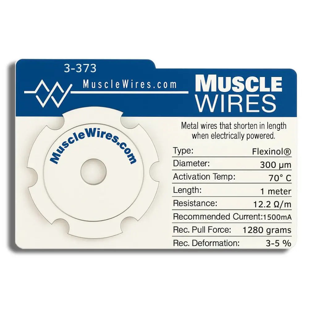 Dynalloy Muscle Wires® アクチュエータワイヤ (LT 300µm、1m)