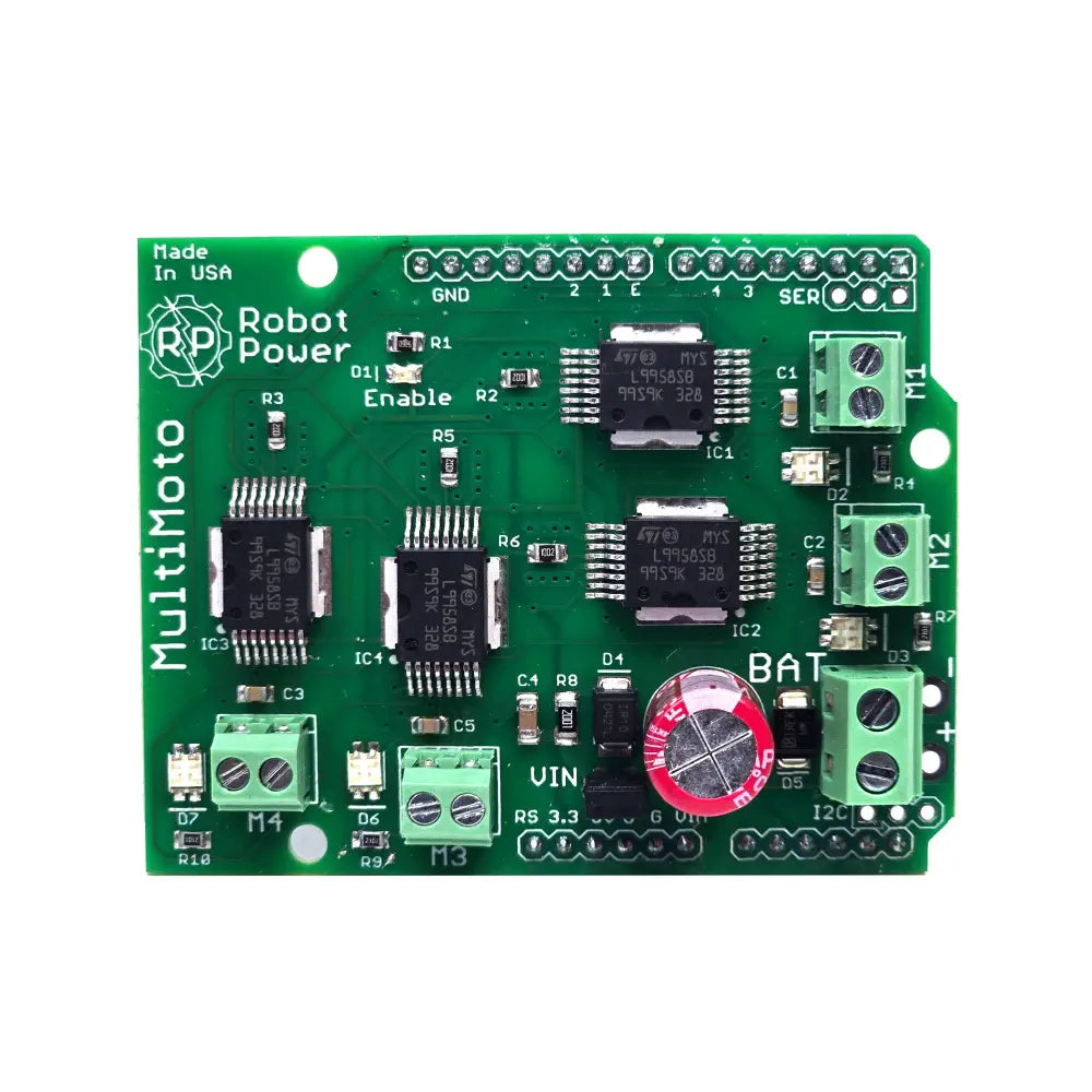 Robot Power MultiMoto 4チャンネルHブリッジモーターコントローラー（Arduino用、6.5A、6-36V）