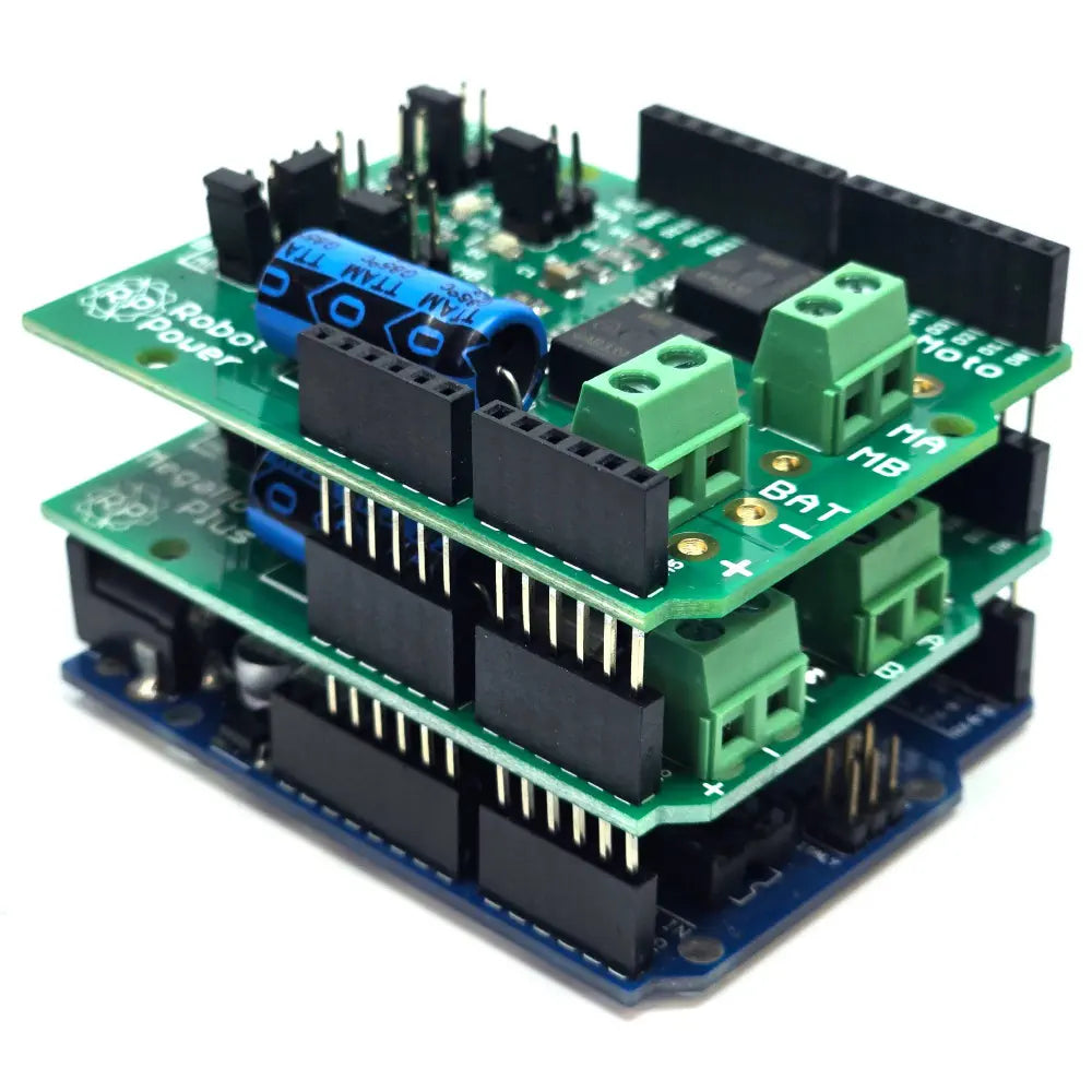 Robot Power MegaMoto デュアルチャンネル Hブリッジモータコントローラ (Arduino用、13A、5～28V)
