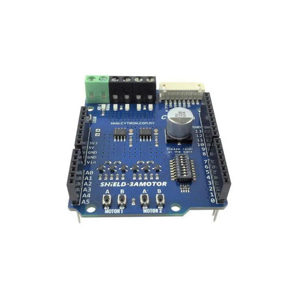 Cytron 1.2Amp 7V～30V DCモータドライバシールド (Arduino 用、2チャンネル)