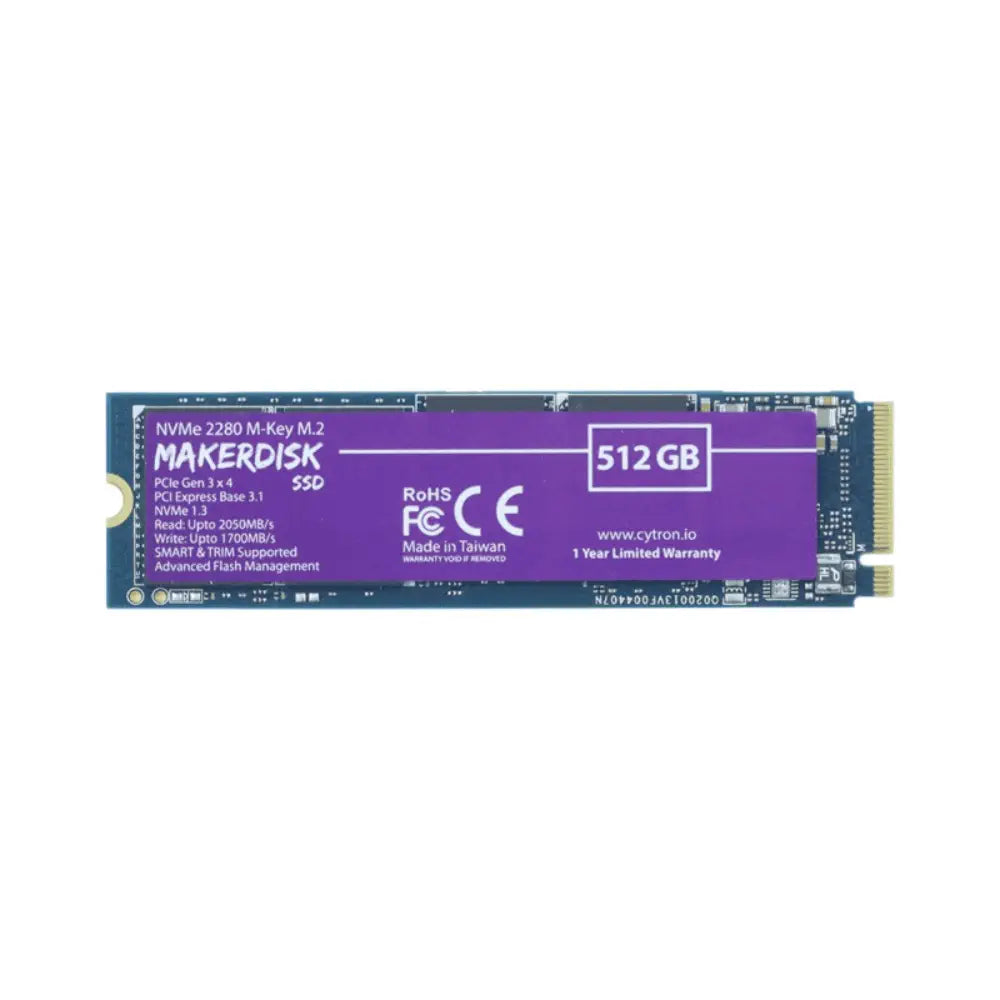 Cytron MakerDisk 512GB NVMe 2280m-Key SSD (Raspberry Pi OS インストール済み)