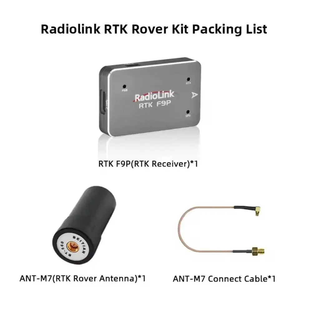 Radiolink RTK F9P 受信機 (cm精度RTK、Roverアンテナ ANT-M7付属)