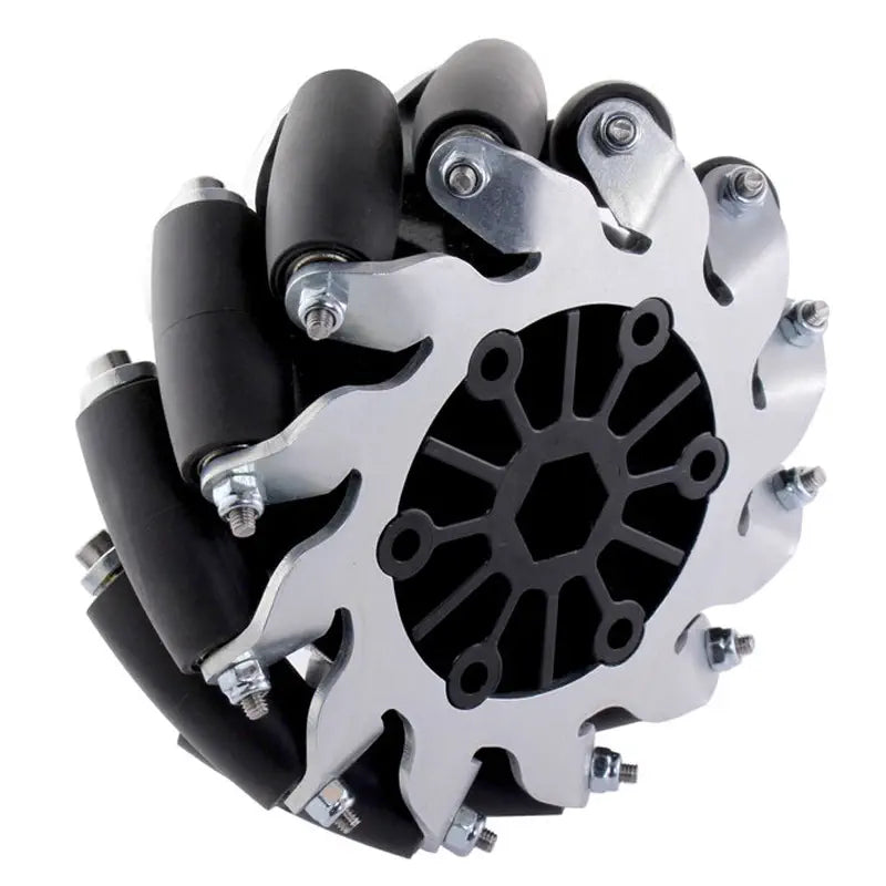 AndyMark 4 inch BB メカナムホイール (ボア 0.5 inch 六角、左)
