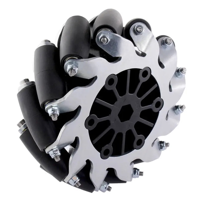 AndyMark 4 inch BB メカナムホイール (ボア 0.375 inch 六角、左)