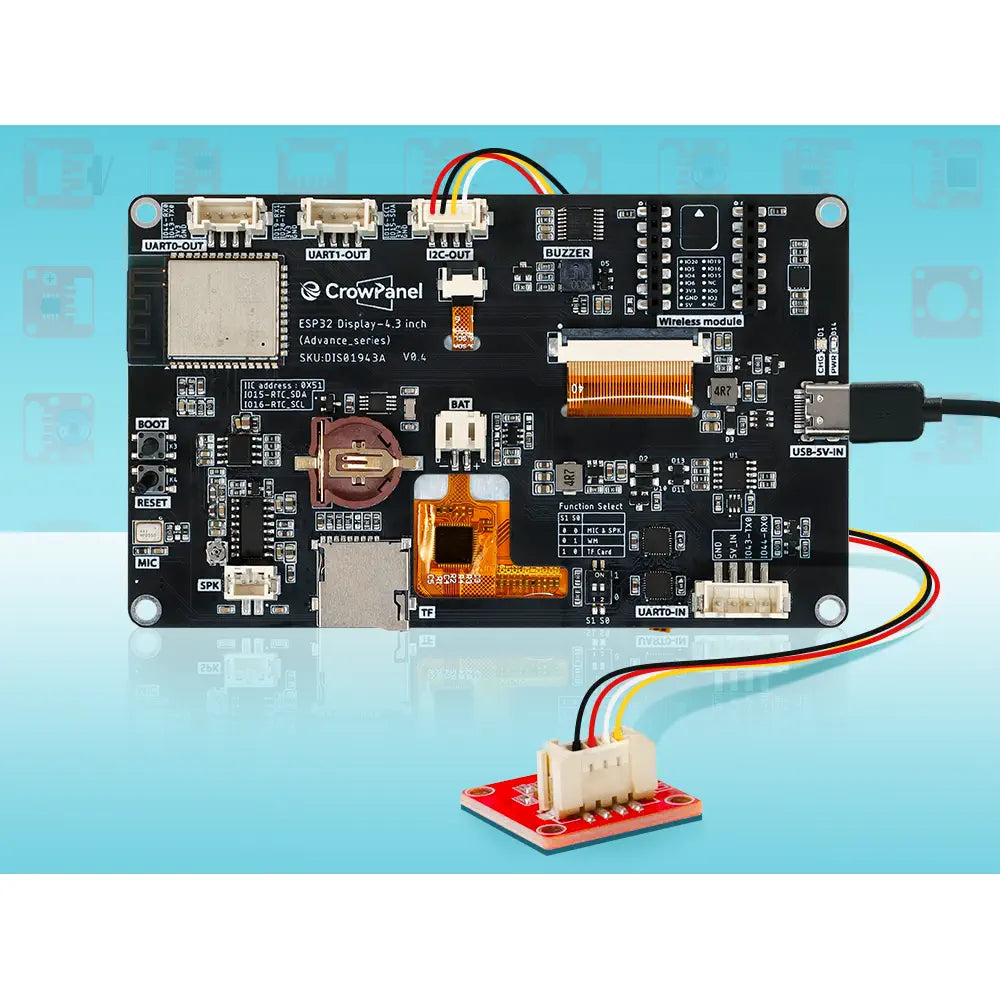 Elecrow CrowPanel Advance 4.3 HMI ESP32 800x480 AIディスプレイ IPSタッチスクリーン