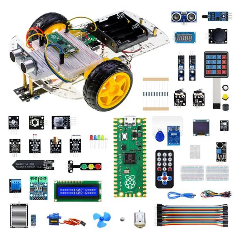 Elecrow Raspberry Pi Pico アドバンスキット (32個のモジューおよび32種類のプロジェクト付き、Raspberry Pi Picoボード無し)