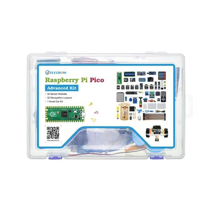 Elecrow Raspberry Pi Pico アドバンスキット (32個のモジューおよび32種類のプロジェクト付き、Raspberry Pi Picoボード無し)