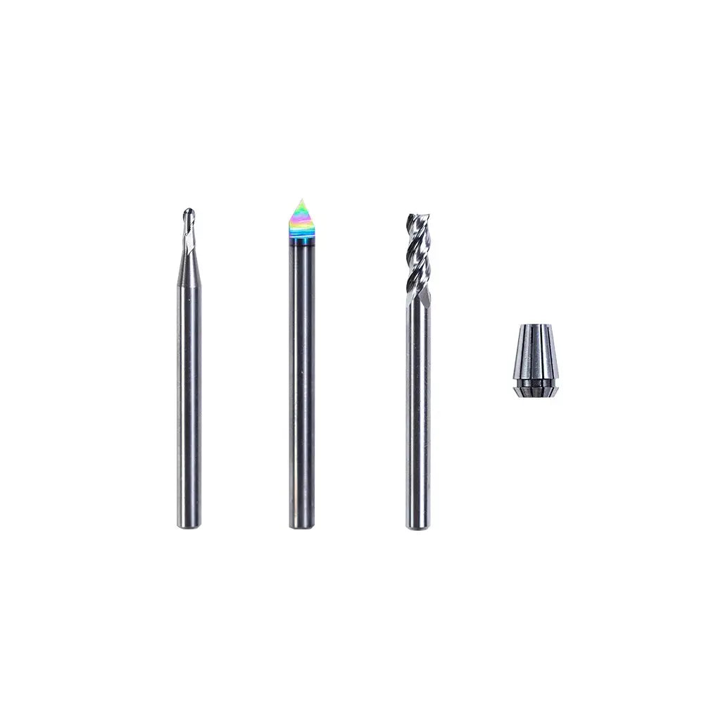 Snapmaker CNCビット (シャンク径 4mm、3本セット、スピンドルコレット付属)